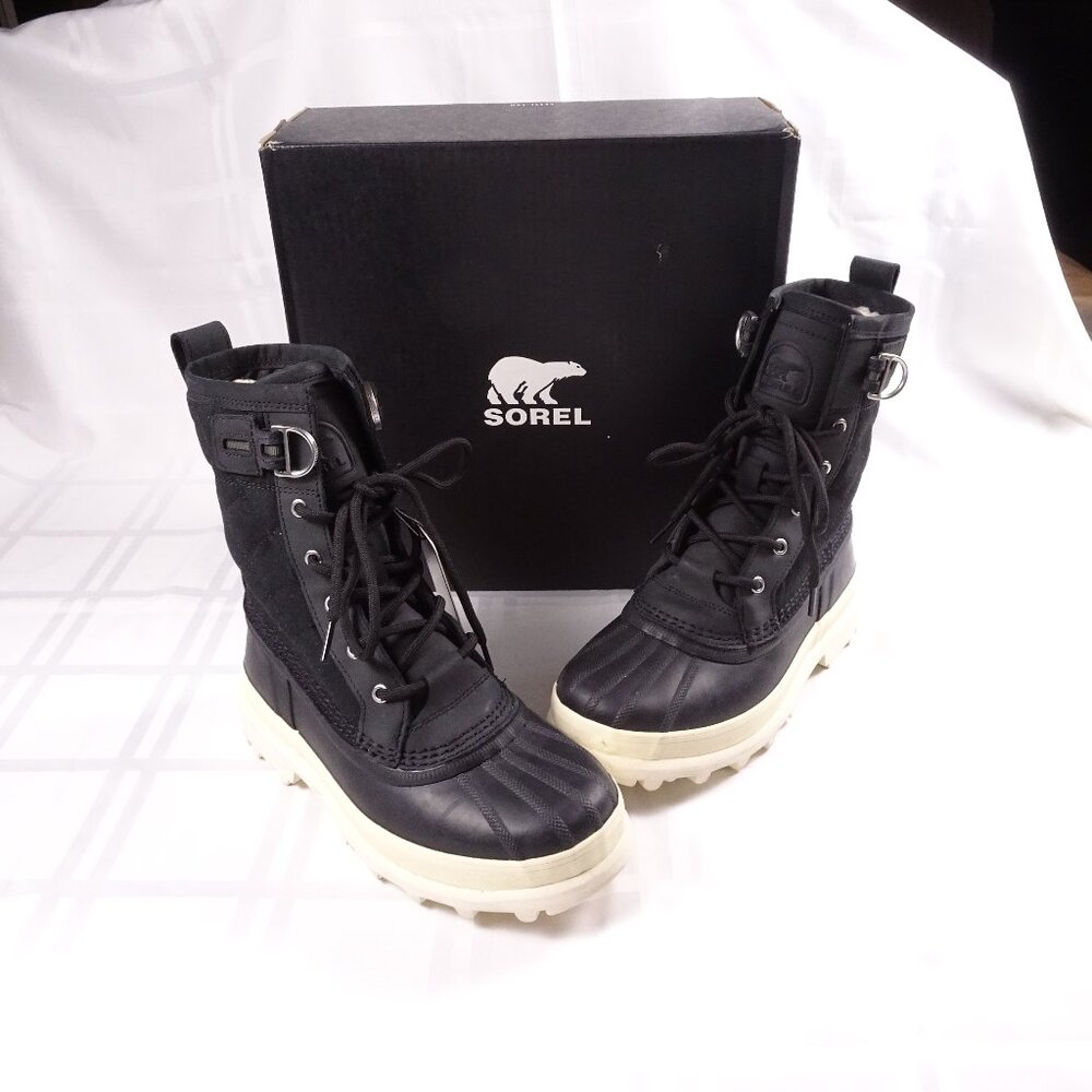 Sorel‎ Caribou Royal Insulated/ Waterproof Boots Black/Chalk Women's Size 8.5